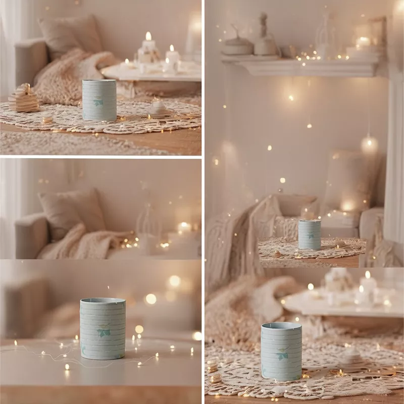 Ręcznie malowany ceramiczny świecznik w kwiaty