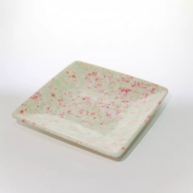 Kwadratowe małe nakrapiane naczynie ceramiczne